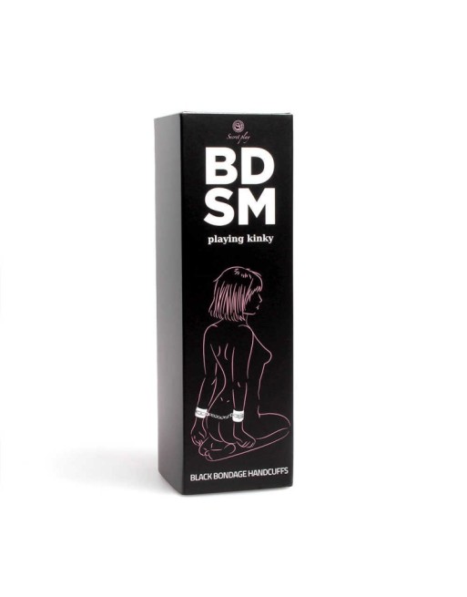 Menottes de bondage noires - Secret play - BDSM collection Menottes de bondage noires - Secret play - BDSM collection