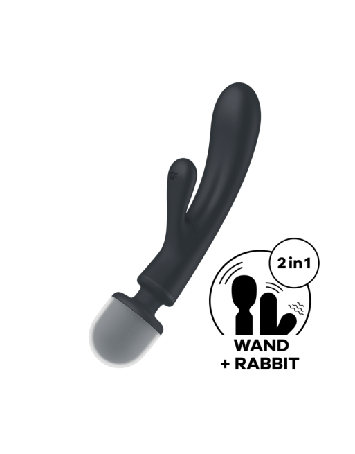 Triple lover Rabbit et Wand Satisfyer - Noir Triple lover Rabbit et Wand Satisfyer - Noir